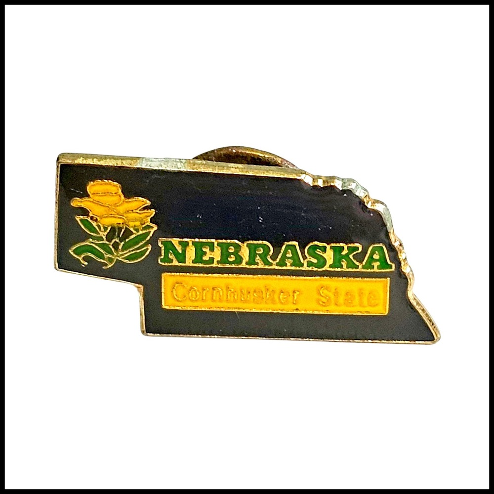 Nebraska State‎ Souvenir Pin Cornhusker State Flower Lapel